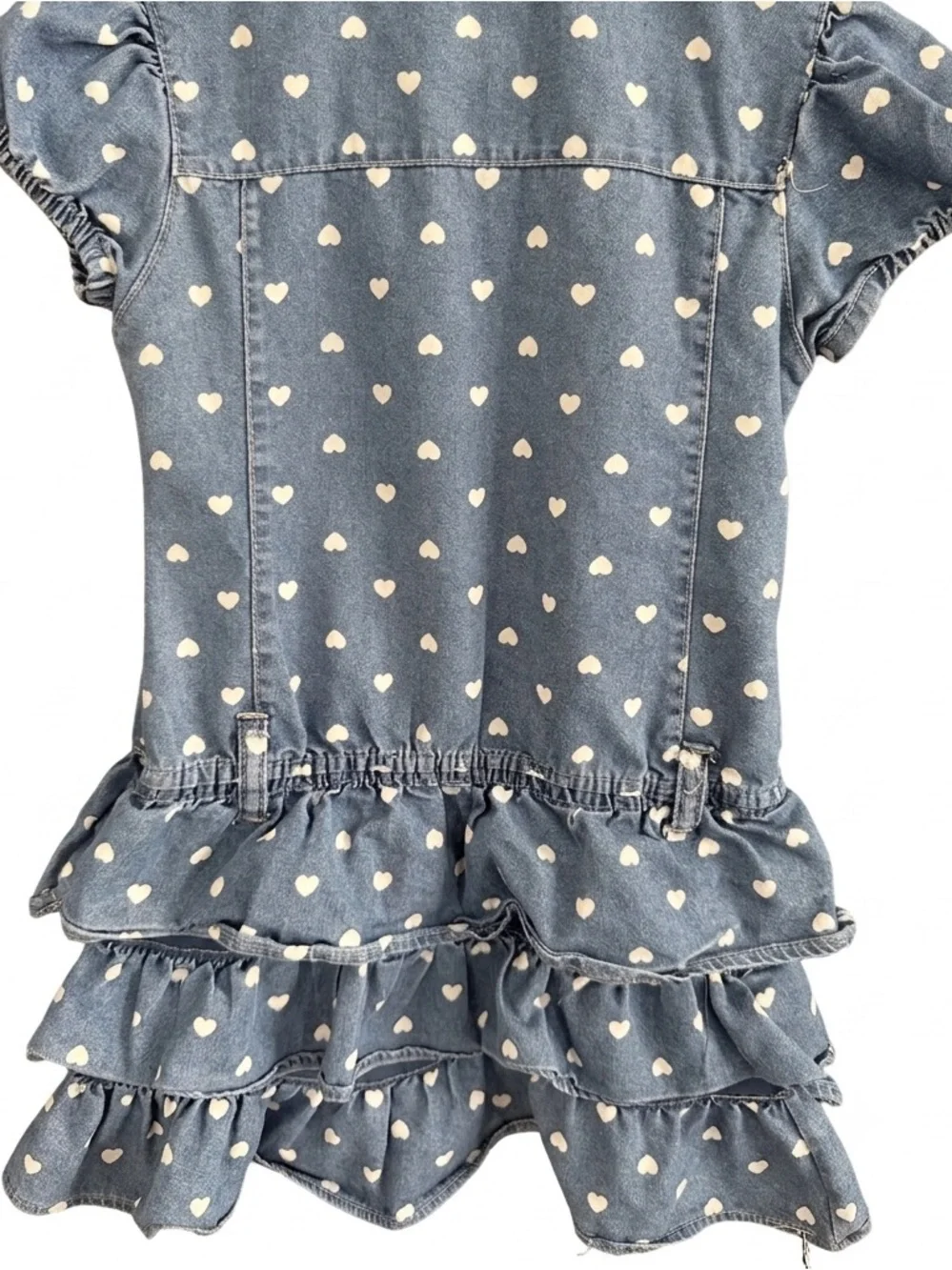 Ralph Lauren Denim Heart Ruffle Polo Dress with Pink Pony